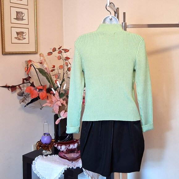 NWT Woman's Light Green One Button Knit Shrug Open Front Cardigan Sweater - Picture 9 of 9